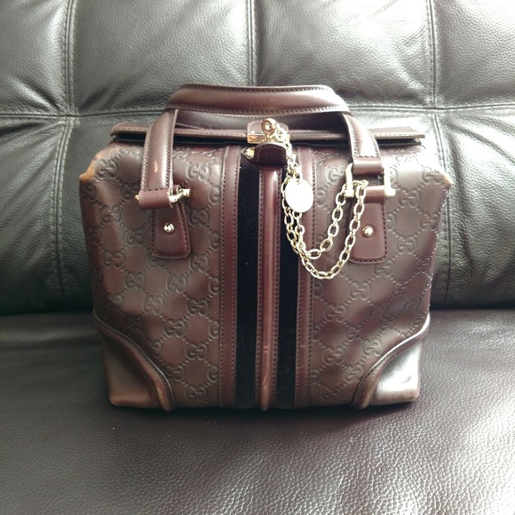 Gucci Handbags - Gucci Guccissima  Dark Brown Leather Handbag